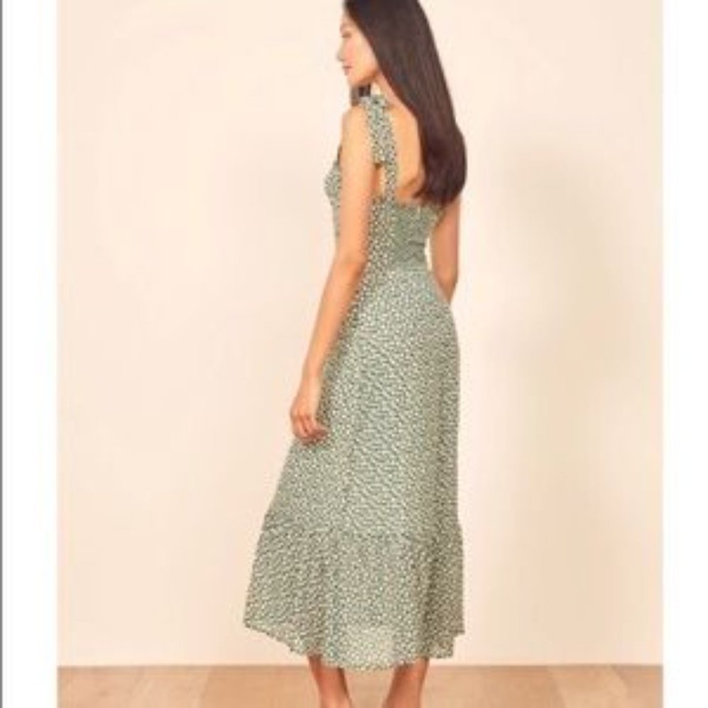 Réformation Green Nikita floral ruffle long dress. - Picture 2 of 2